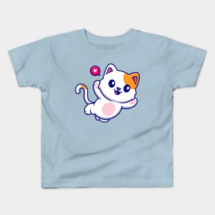 Cute Cat Floating Cartoon Kids T-Shirt